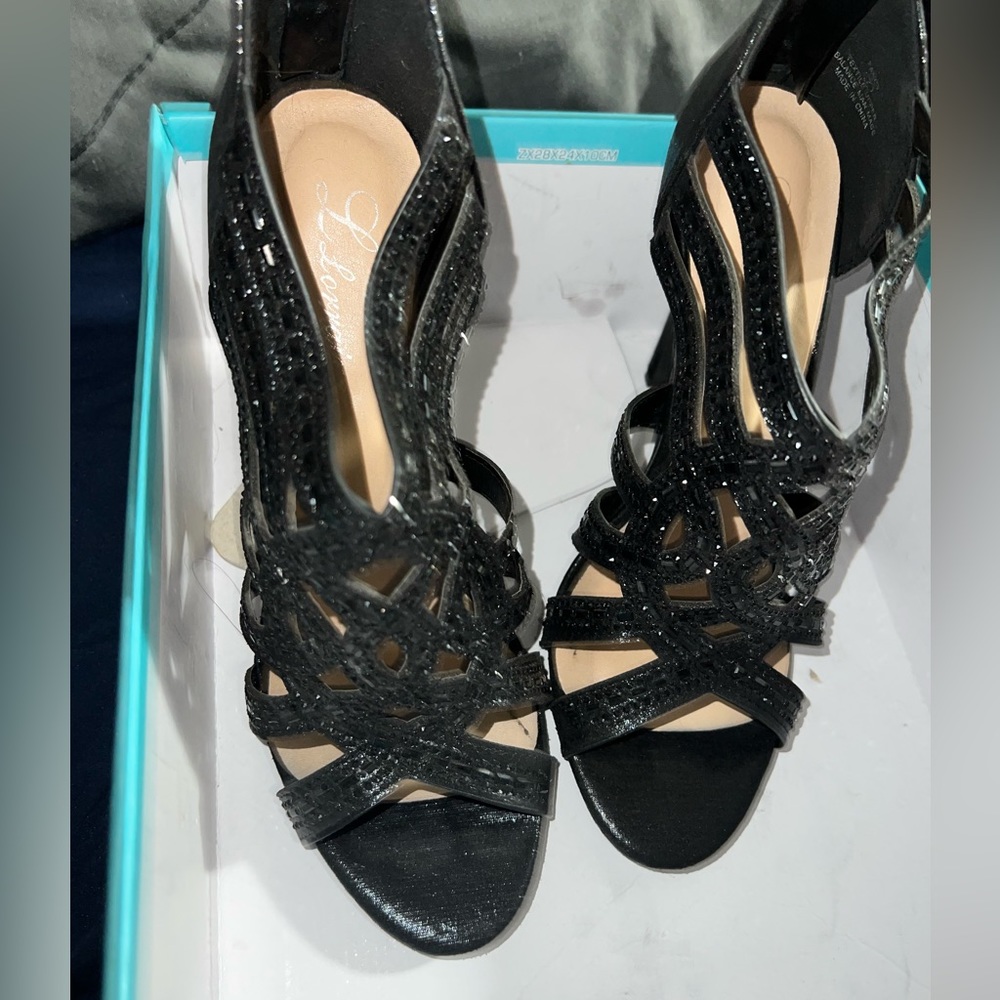 Fancy black gem heels